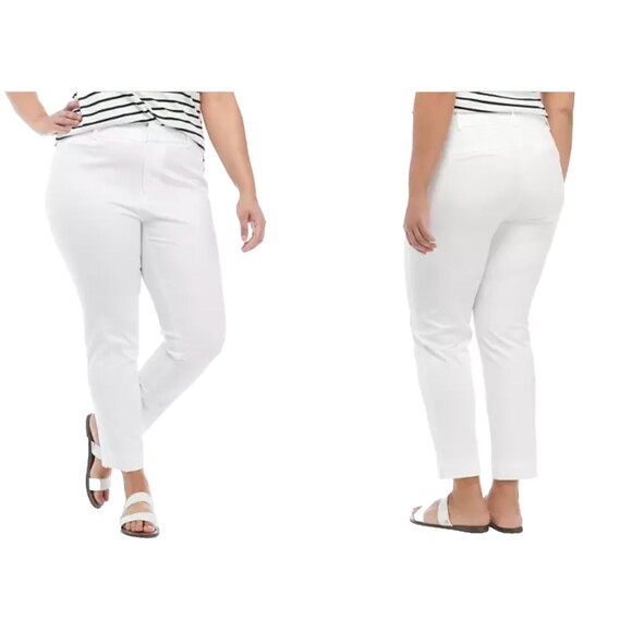 Crown & Ivy Curvy Cary Bi-Stretch Fly Front Pants Women's Size 24W Classic - Picture 1 of 2